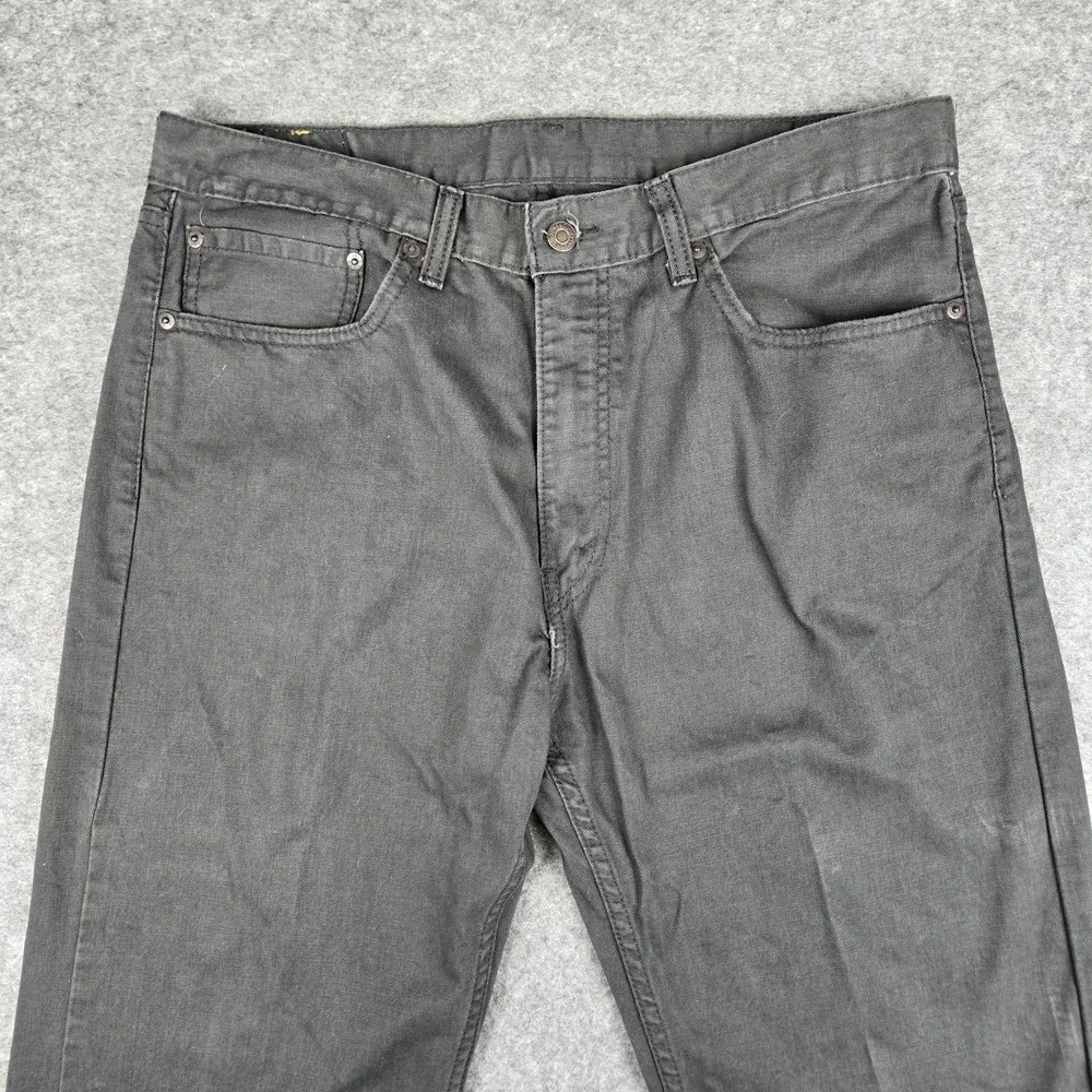 Levis‎ 505 Straight Leg Jeans Mens 36 x 34 Black Five Pocket Zip Fly White Tab
